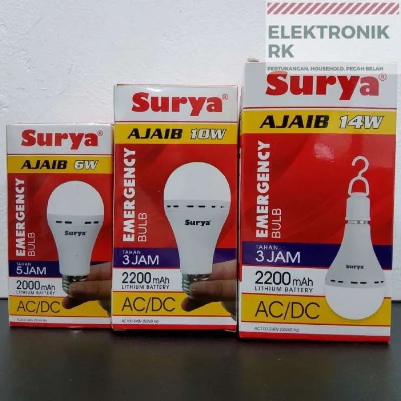 Lampu LED Emergency Surya Ajaib 6 8 10 14 watt By hannochs harga PROMO