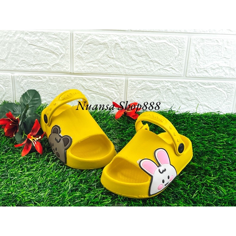 DX-386E Sandal Selop Anak Perempuan Tali Belakang Motif Kelinci Beruang Merek Dulux TERBARU! Ukuran 20-25