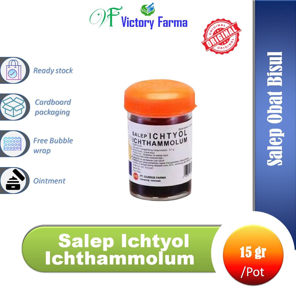 Salep Ichtyol Ichtammolum Ciubros Pot @ 15 gr/ Salep Bisul