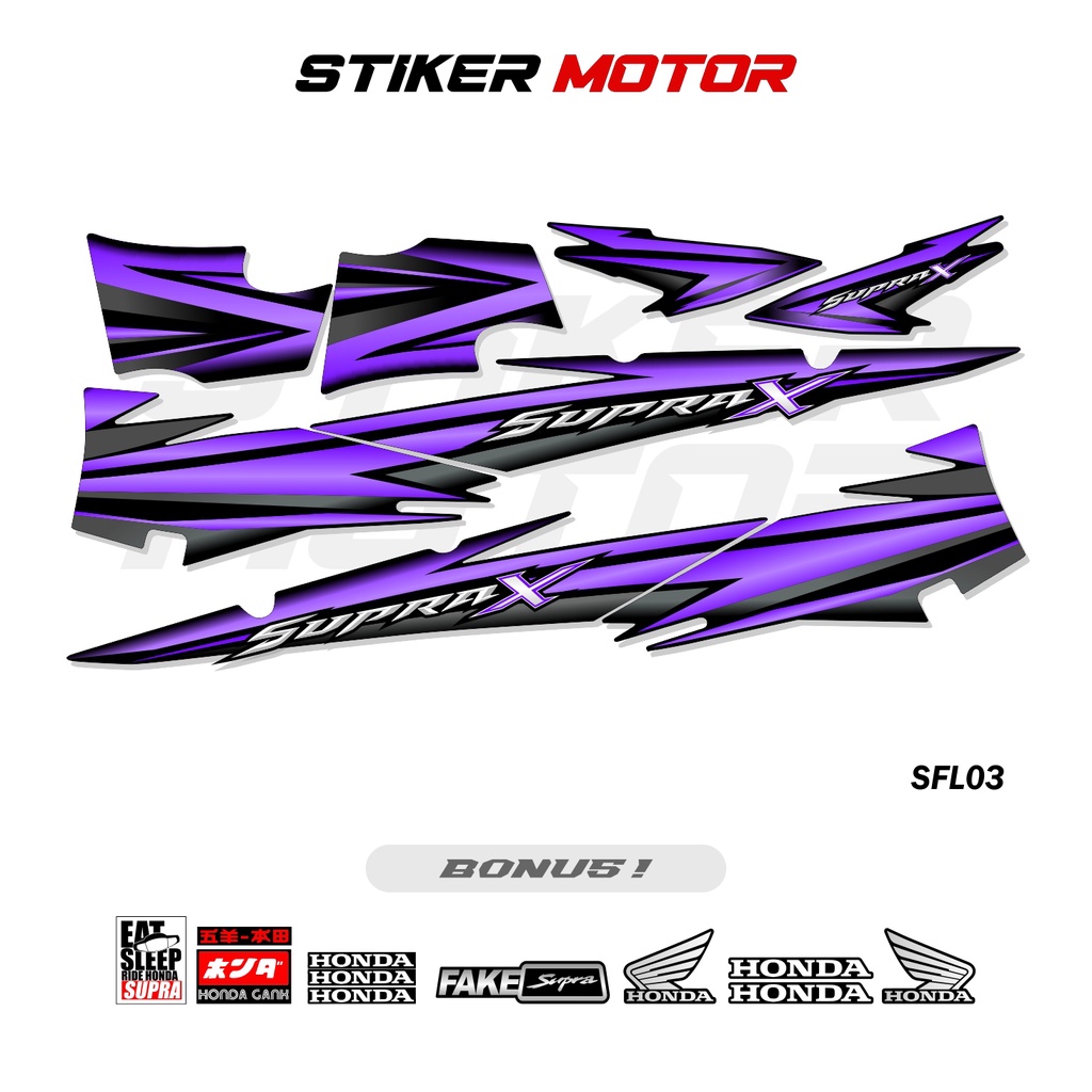 SFL03 STRIPING SUPRA X LAMA 2003 2004 2005 MOTIF ORI VARIASI STIKER MOTOR SUPRA FIT LAMA STICKER WAV