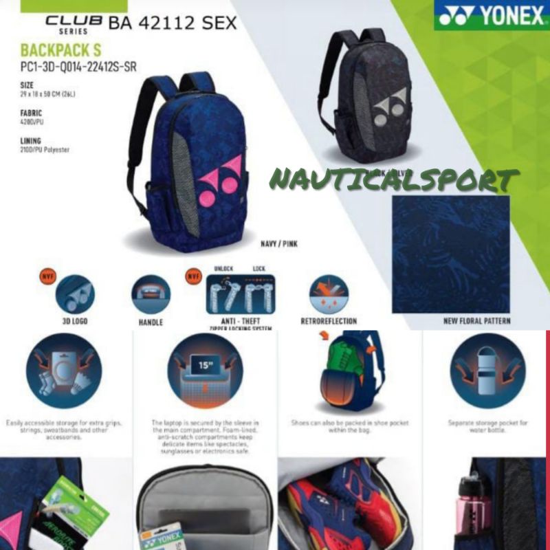 TAS YONEX BACKPACK 3D -412S PRO BAG YONEX BADMINTON ORIGINAL