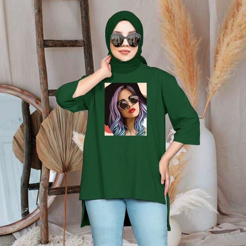 Weijia Fashion Baju Tunic Wanita Terbaru / TUNIK BASIC OVERSIZE WANITA HIJAB'S VARIASI 020 DTF /  Pakaian Muslimah Kekiinian