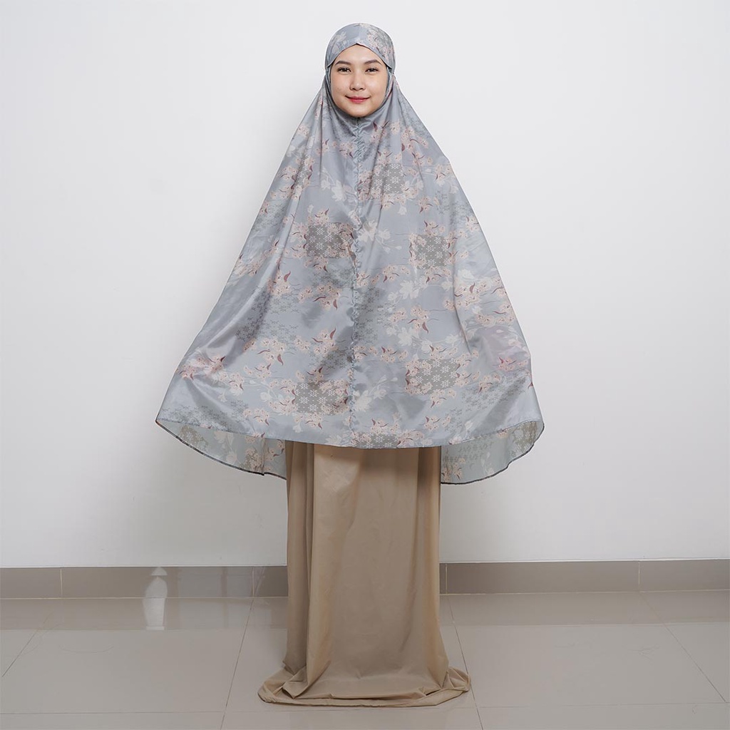 ALIF MUKENA MINI MOTIF PARASUT PREMIUM KOREA TRAVEL - JASMINE IN KHAKI ( MKN-209 )