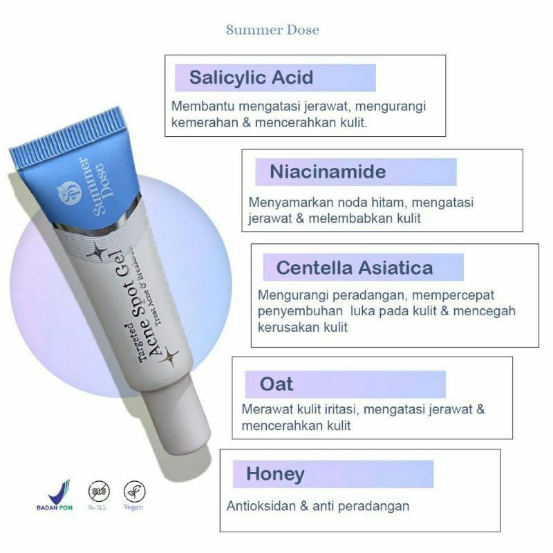 (FULLSIZE) SUMMER DOSE Acne Treatment Serum Acne Spot Gel Merawat kulit berjerawat tanpa bikin kulit kering