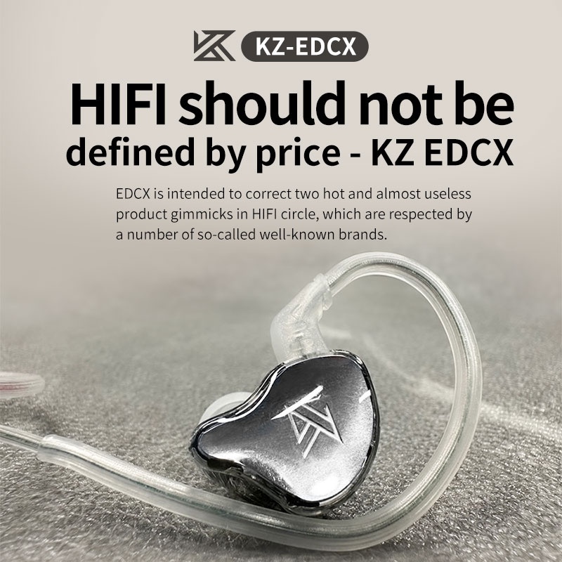 Kz EDCX Earphone In Ear HIFI Bass Dinamis Dengan Fitur Noise Canceling