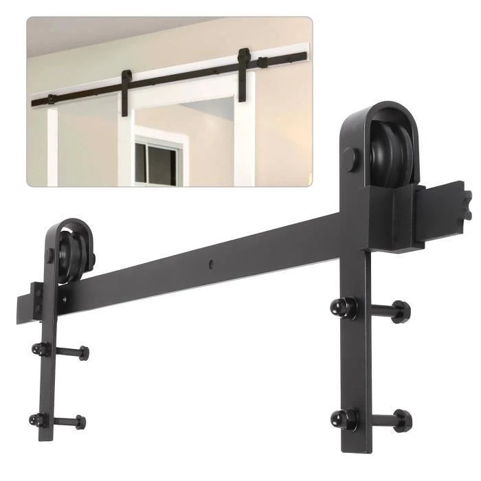 6FT/6.6FT/8FT/9.8FT Rel Pintu Geser sleding Baja Karbon bergerak Kit Barn Door / Sliding / Pintu Geser Industrial Door Track Tidak ada Pintu