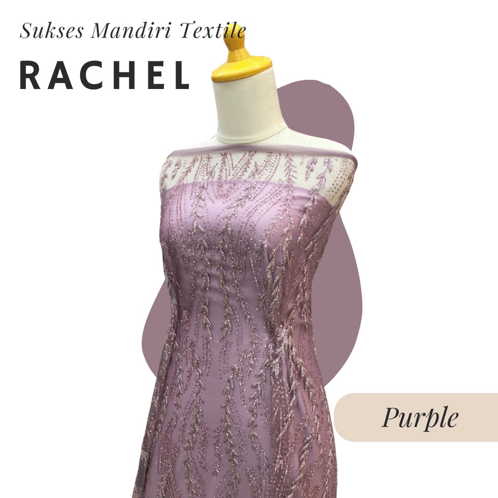 [RACHEL] Brukat Tile Premium Mewah Lilac Ungu | Harga ½ meter = 50 cm (Bahan Dress Bridesmaid, Konda