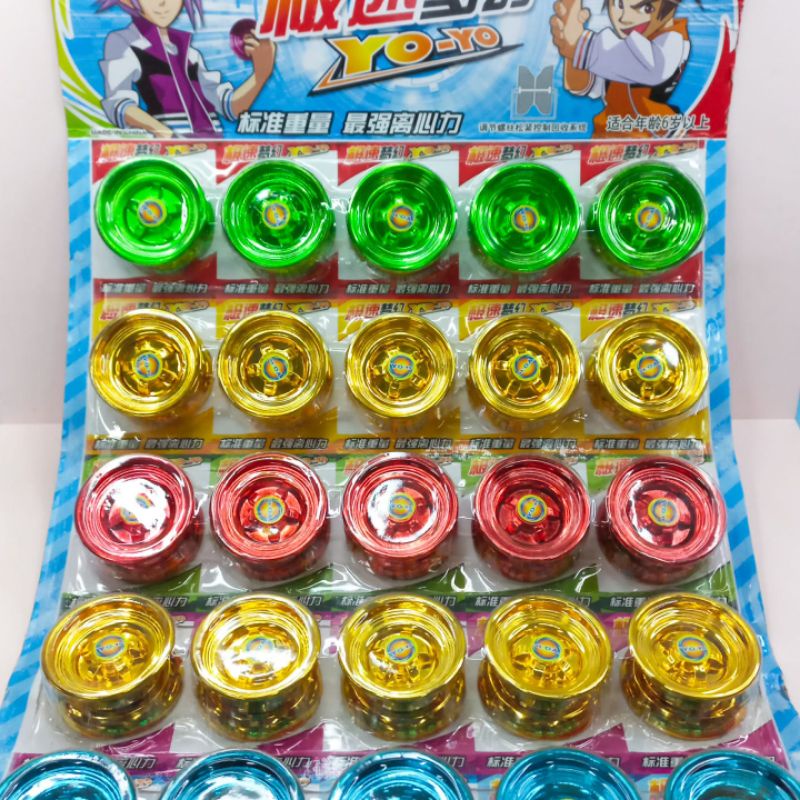 Yoyo Warna Mainan Anak Isi 25pcs 1lembar Yoyo Besi Warna