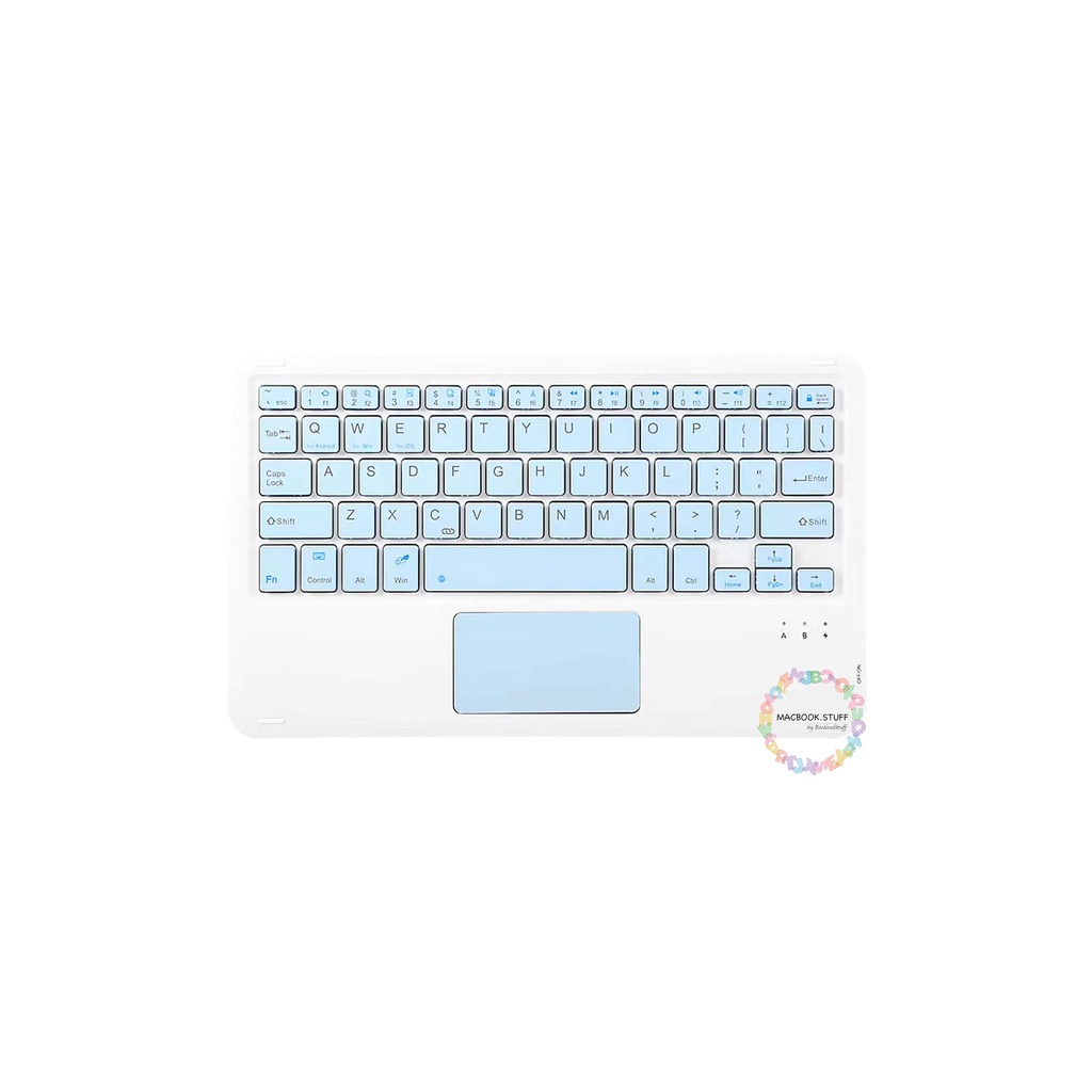 Wireless Bluetooth Pastel Keyboard Touchpad for Ipad Macbook Iphone Samsung Android. Windows IOS