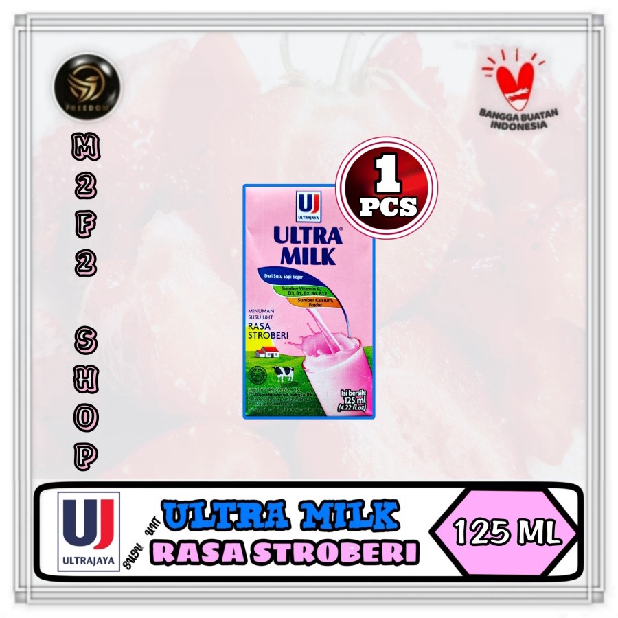 

Susu Ultra Milk Mini Kotak UHT Rasa Strawberry | Stroberi - 125 ml (Kemasan Satuan)