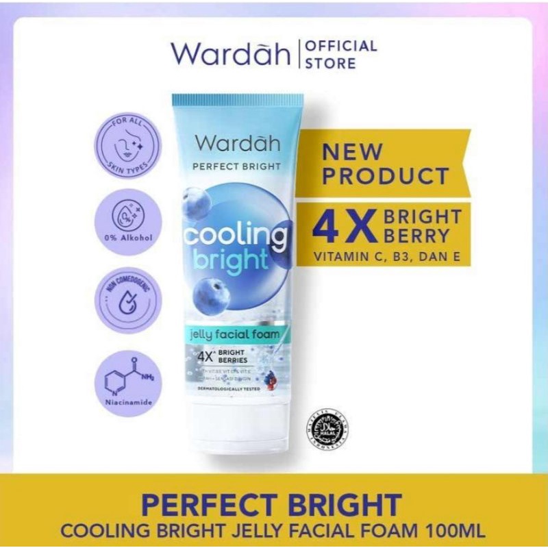 WARDAH Perfect Bright Cooling Bright Jelly Facial Foam 100 Ml