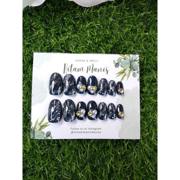 nailart navy / nailart premium / nailart murah / nailart wedding / nailart handmade / kuku palsu han