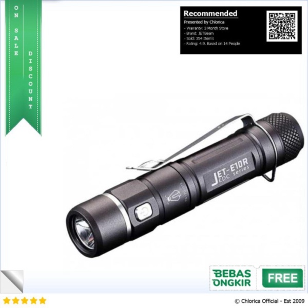 Dijual JETBeam Senter LED CREE XPG3-S4 650 Lumens - E10R - Hitam JETBeam Limited