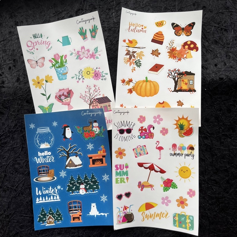 

sticker season for scrapbook journal journaling bujo winter autumn spring summer