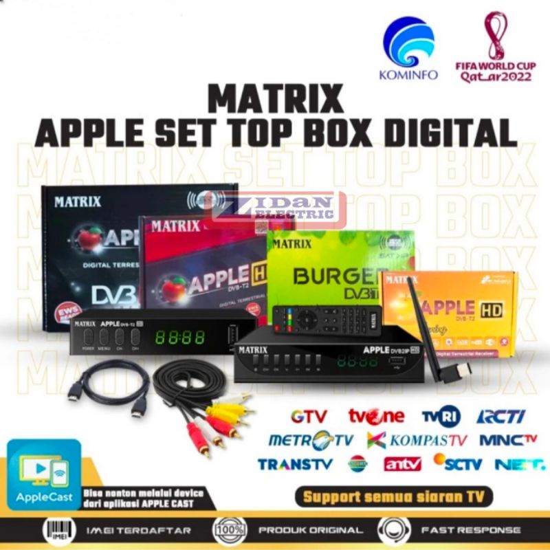 Set Top Box TV Digital DVB T2 Matrix Luby Myvo / STB Penerima Siaran TV Digital Welhome Tanaka Evercoss