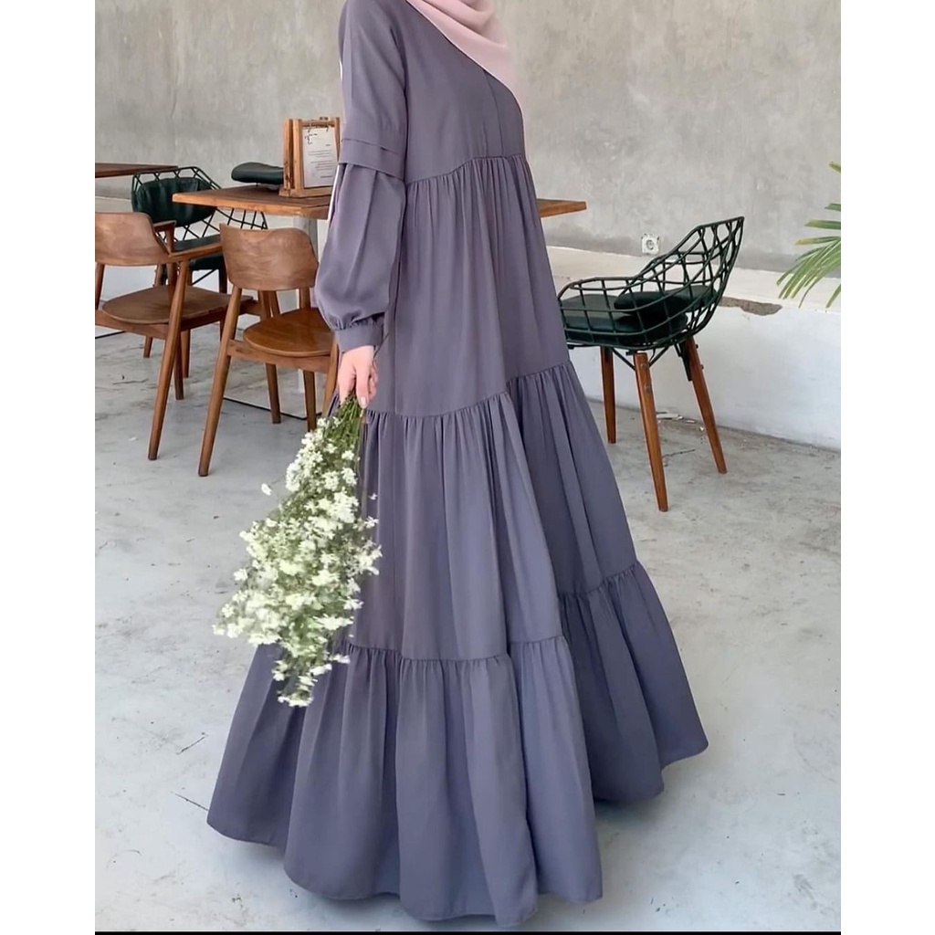 GAMIS RAYON TWILL PREMIUM || VALLERIE DRESS || FASHION MUSLIM WANITA size S M L XL