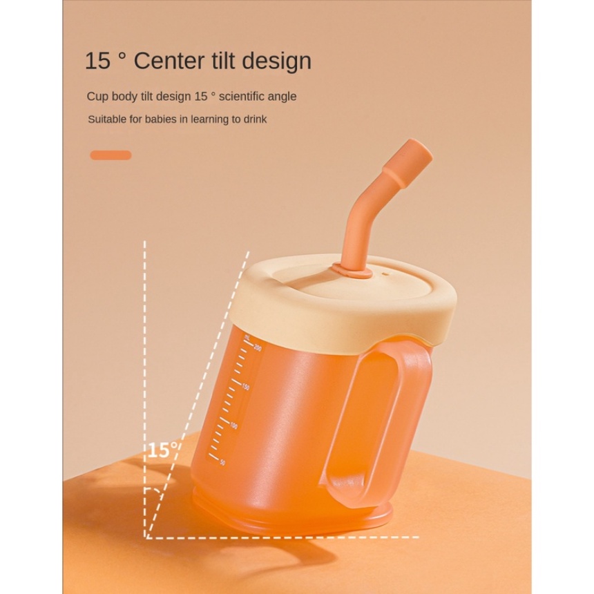 2023 3 in 1 Botol Minum Sippy Cup 300ml Dengan Sedotan + Sendok 15 Untuk Bayi / Anak°Cangkir Pelatihan Untuk Anak-Anak