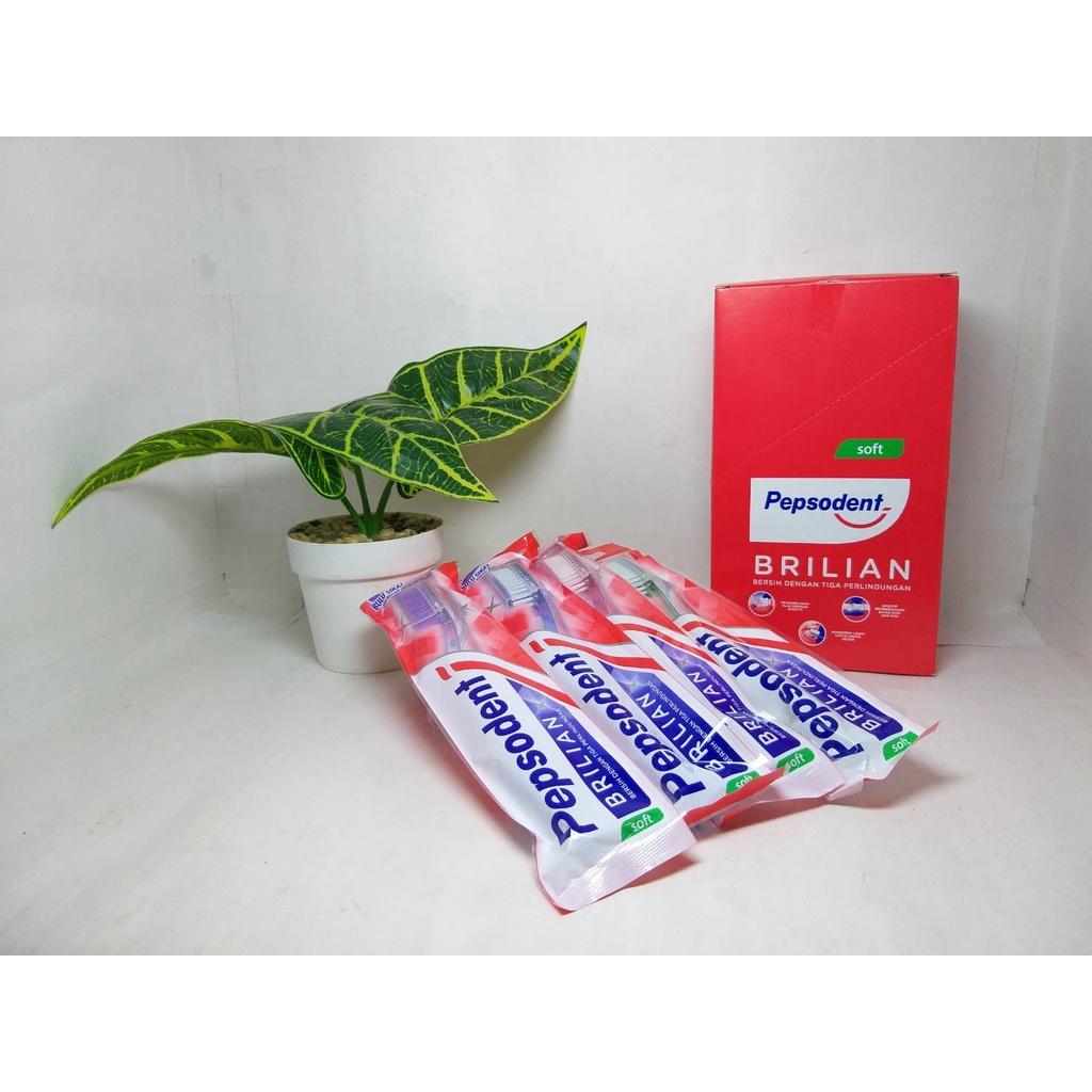 PEPSODENT Sikat Gigi Brilian Toothbrush Lembut Dewasa Triple Clean Double Care Sensitive Soft