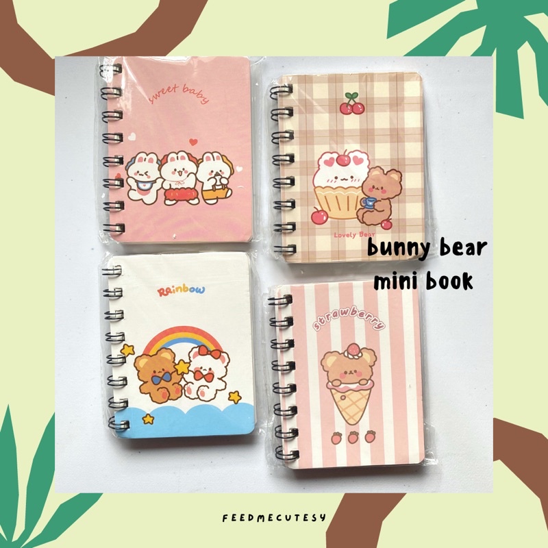 

bunny bear mini book | Feedmecutesy | atk alat tulis lucu buku anak import