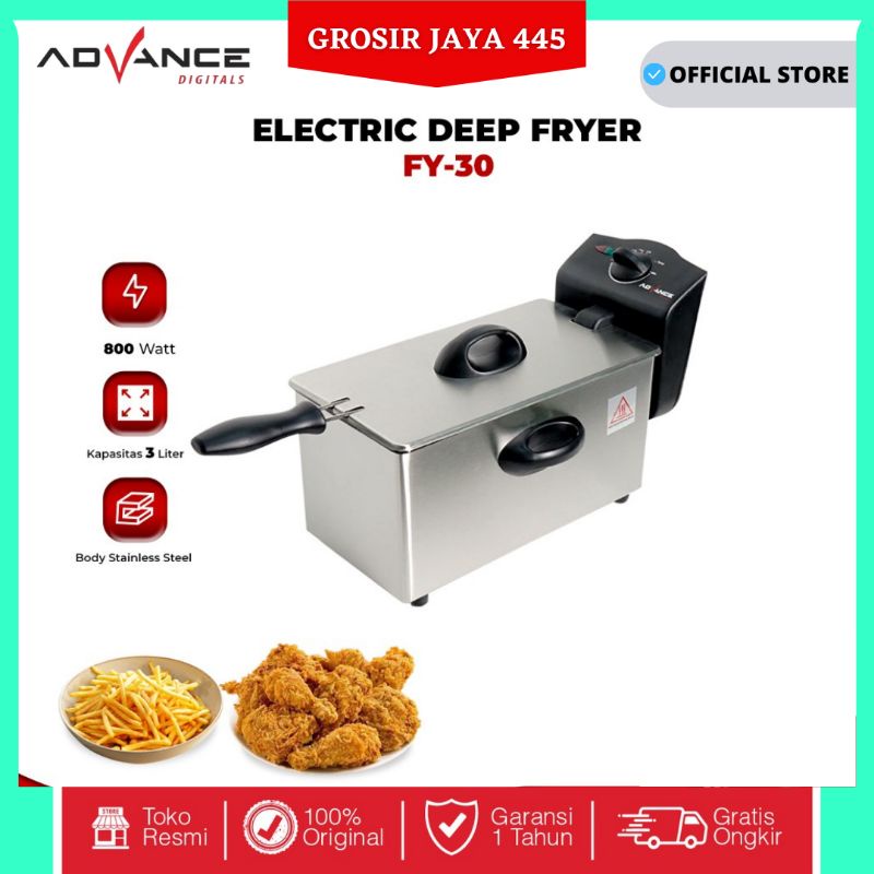 READY STOCK ADVANCE Electric Deep Fryer FY-30 3 Liter Hemat Listrik Garansi 1 tahun