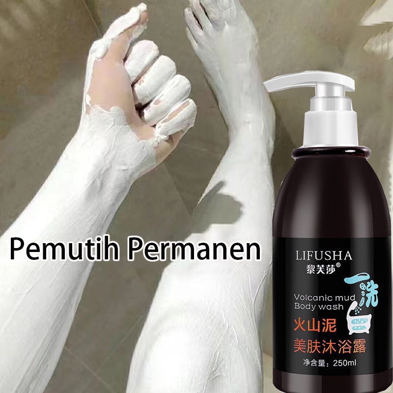 sabun pemutih badan hand body pemutih hb pemutih badan 250ml Pemutih lumpur vulkanik, menghilangkan kotoran dan melembabkan kulit sabun pemutih badan permanen