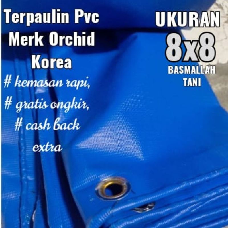 Terpaulin Pvc Merk Orchid Korea Ukuran 8x8 meter