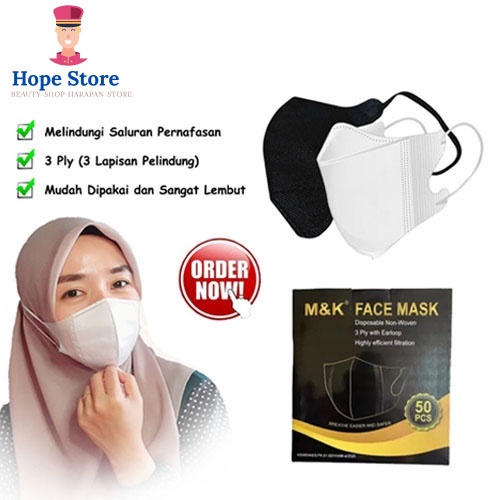 Hope Store - PALING MURAH  Masker Duckbill 3 ply Dewasa Face Mask – Masker Kesehatan 1 Box isi 50 Pcs
