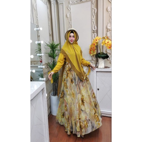 Syafeera Basic Abaya Dress Gamis Syari Wanita Muslim Lengan Panjang Saku Kiri