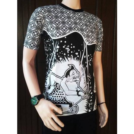 Sale Terbatas Kaos batik full print motif wayang bagong || kaos jawa