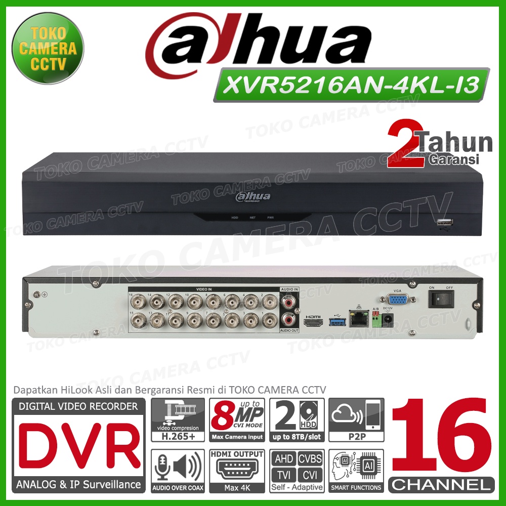 PAKET CCTV DAHUA 8MP AUDIO 16 CHANNEL 16 KAMERA