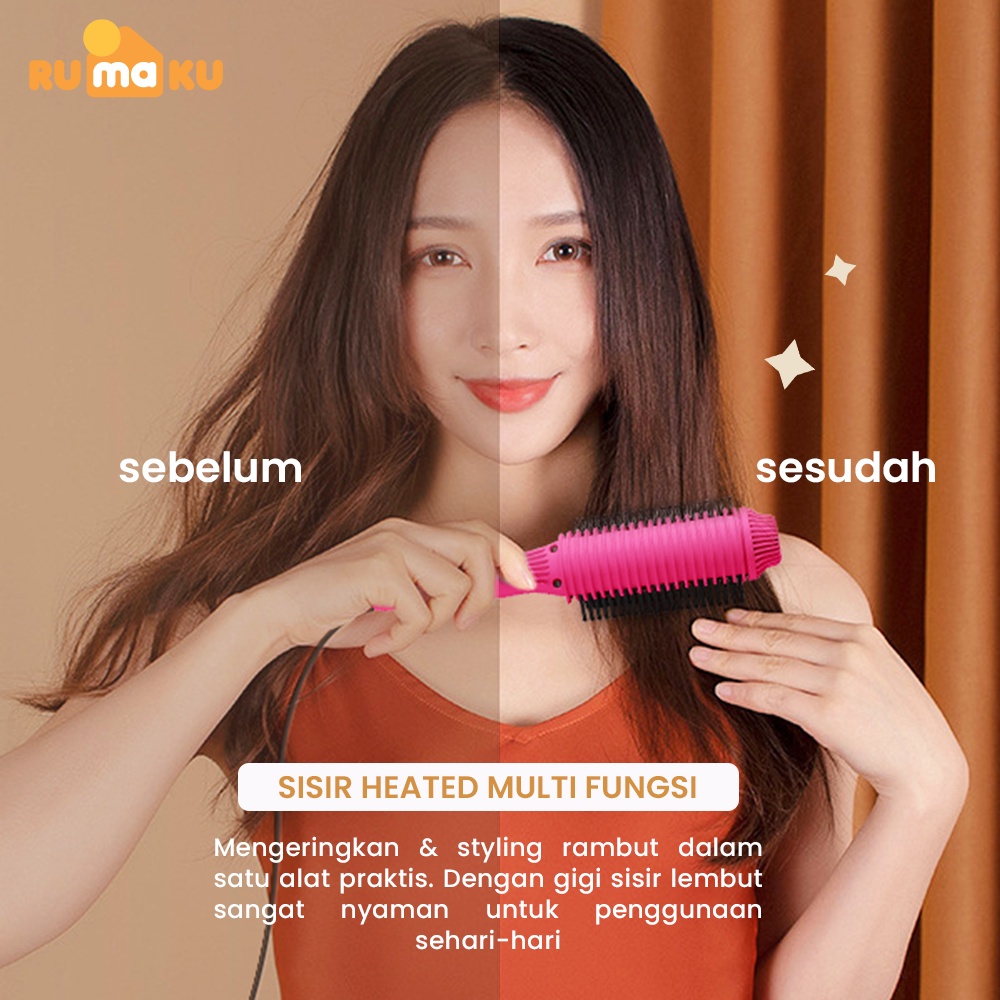 Rumaku Alat Catokan Rambut Elektrik Catok Sisir Pelurus Rambut Multifunction Hair Straightener