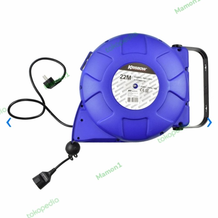 Kabel Roll Otomatis 22 Mtr Krisbow Daya Max 3850 W Cod