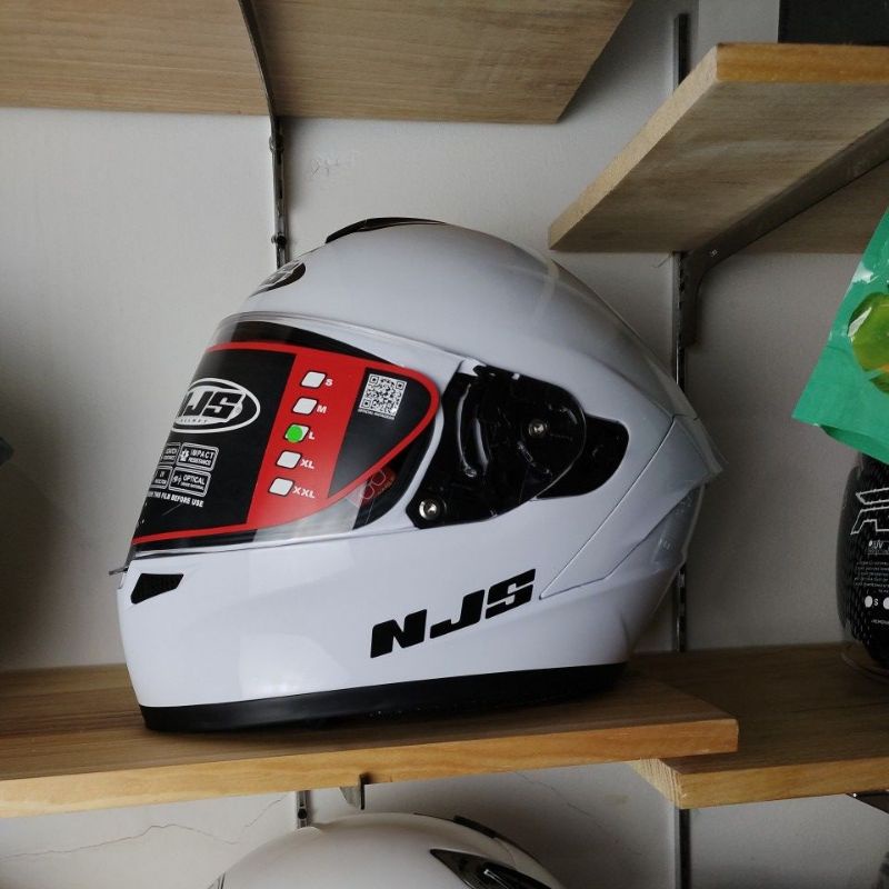 NJS ZX-1 SOLID | HELM NJS ZX1 FULL FACE PUTIH