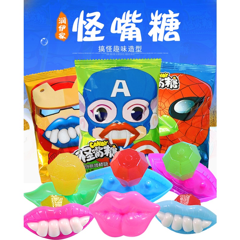 (YUMIOLSHOP21) PERMEN GIGI BIBIR SPIDERMAN IMPOR RASA BUAH