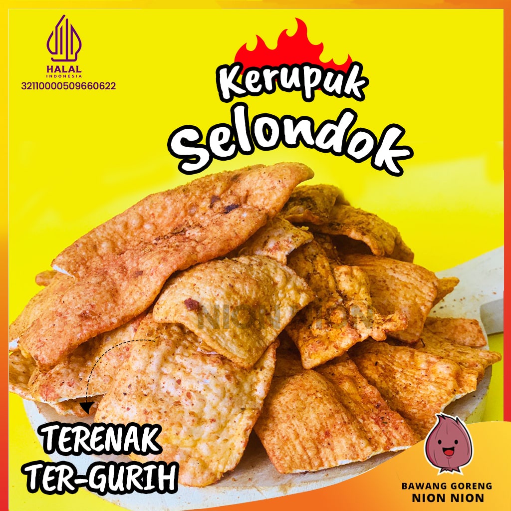 Jual Kerupuk Selondok Pedas Manis Krupuk Slondok Slondok Daun Jeruk Kerupuk Gandum Slondok