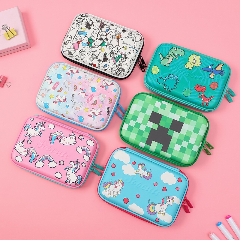 

Cute Cartoon Children's Pencil Case Large Capacity Stationery Box EVA Pencil Bag Estuche Multifu