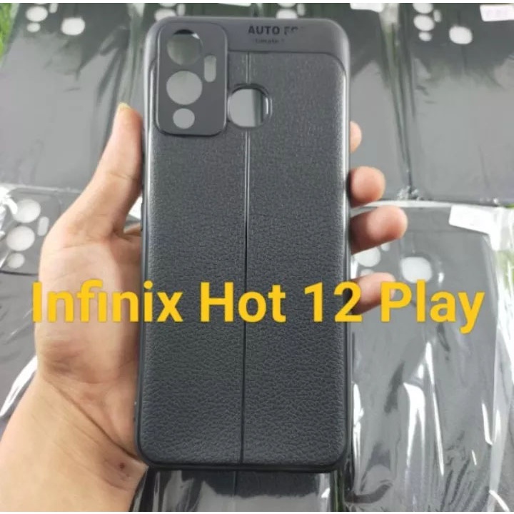 Case Auto Focus Infinix Hot 12 Play Leather Experience SoftCase Slim Ultimate / Casing Kulit