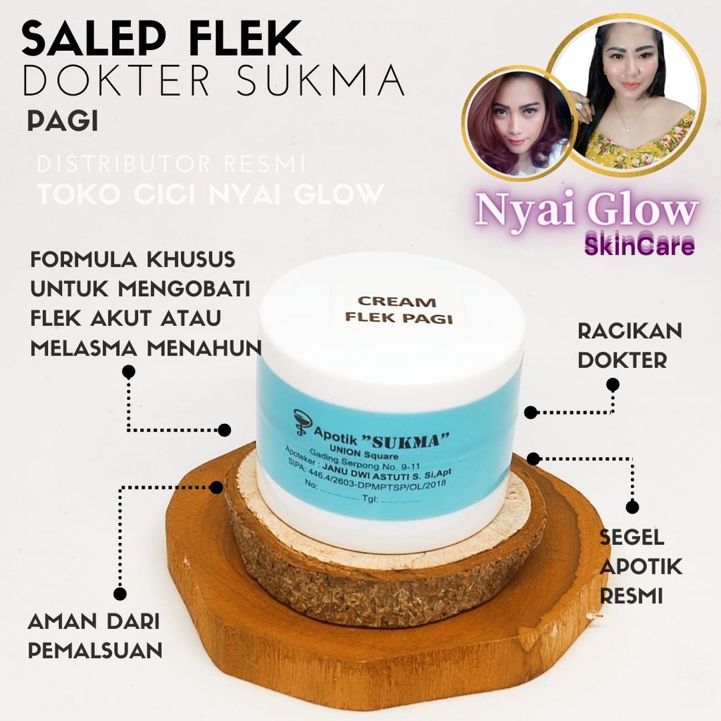 Salep Pagi Flek Dokter Sukma Nyai Glow Skincare Krim Perawatan Pagi Hari untuk Mengobati Flek Akut a