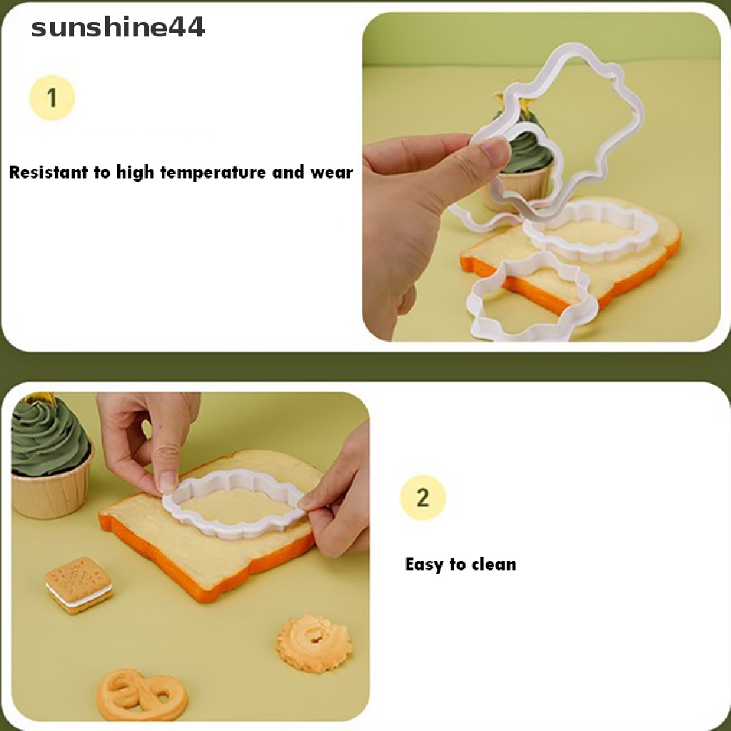 Sunshine 4Pcs / Set Cetakan Pemotong Biskuit / Kue Bahan Plastik