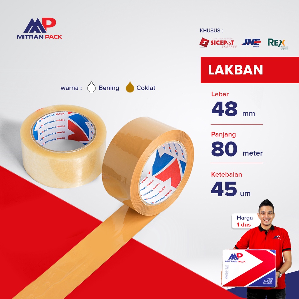 

BEST SELLER! Lakban Bening / Coklat 90 yard FULL Mitran Pack
