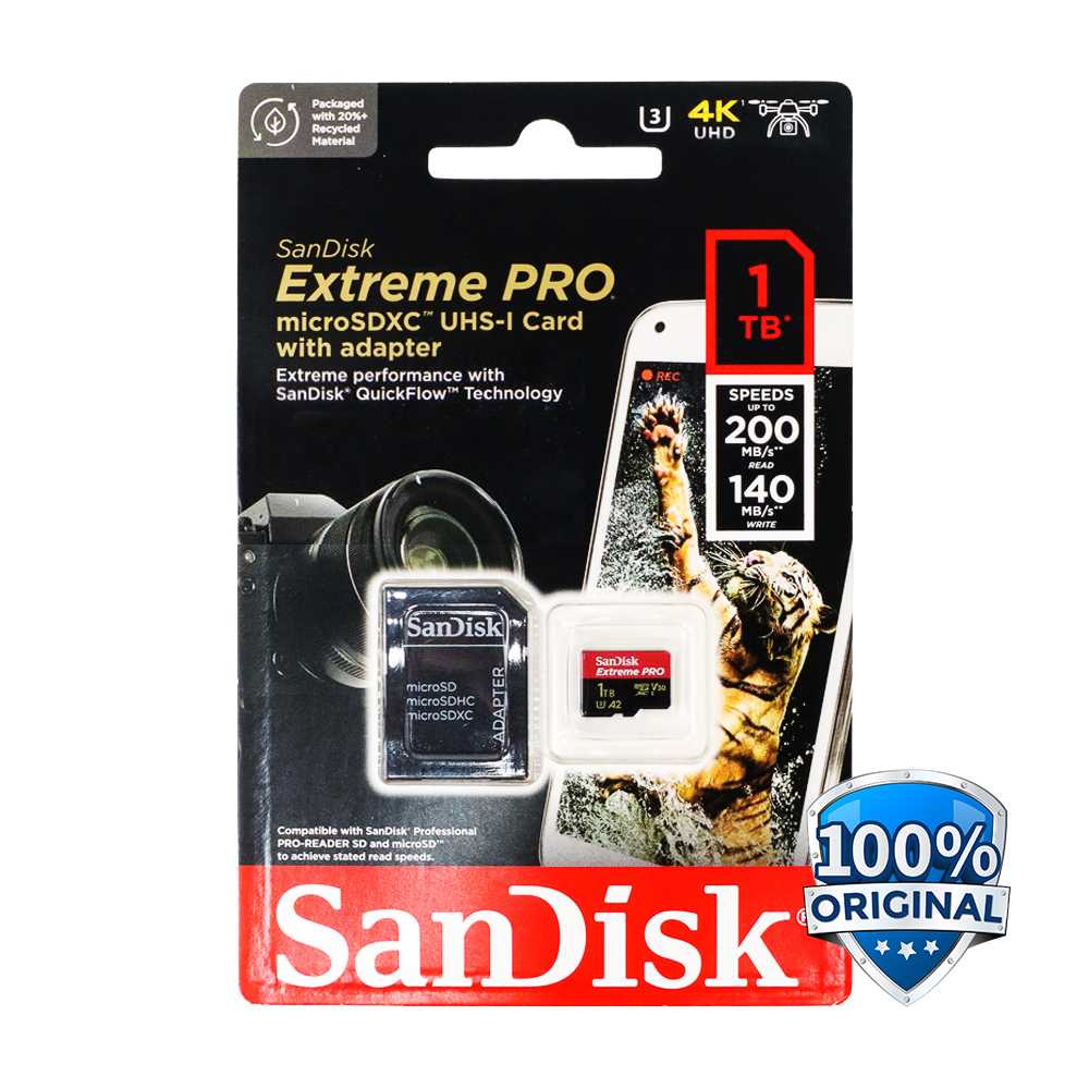 Sandisk Micro SD SDXC 1TB Extreme Pro 200 MB/s 4K 1 TB Memory Card HP