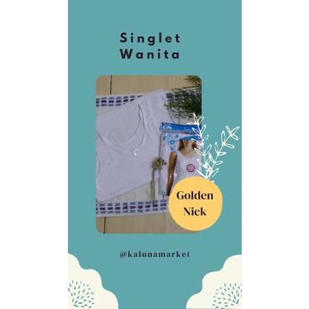 COD PROMO SATUAN  Singlet Wanita dewasa Golden Nick polos murah bandung tanktop tengtop gosend grab 