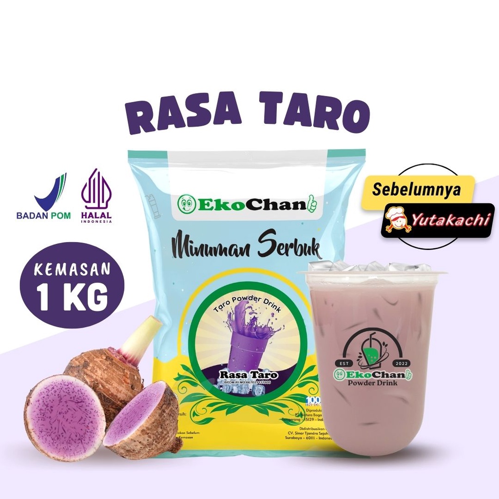 Bubuk Minuman Rasa Taro 1Kg EkoChan / Serbuk Minuman Instan Aneka Rasa 1Kg / Powder Drink Milkshake