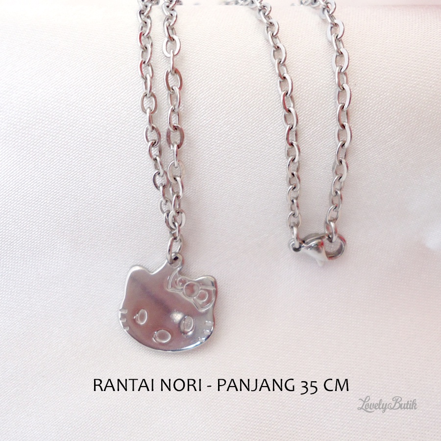 Lovelybutik Kalung Anak Titanium Silver Anti Karat Anti Luntur Cutie Nori Kalung Anak Perempuan Lucu Model Terbaru Kekinian