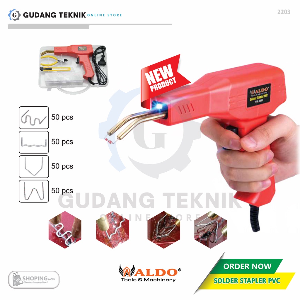 Solder Stapler PVC 50W ALDO 2203 / Alat Perbaikan Bumper Mobil 220V ALDO 2203 - Hot Stapler Welder ALDO 2203