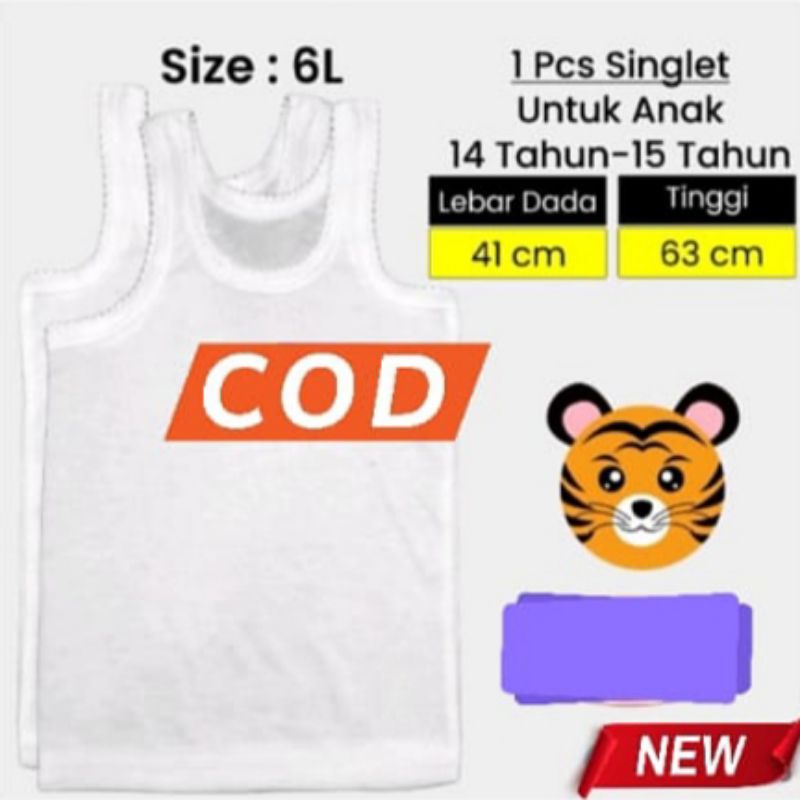 kaos dalam anak junior 8-15thn/singlet anak paket 3pcs