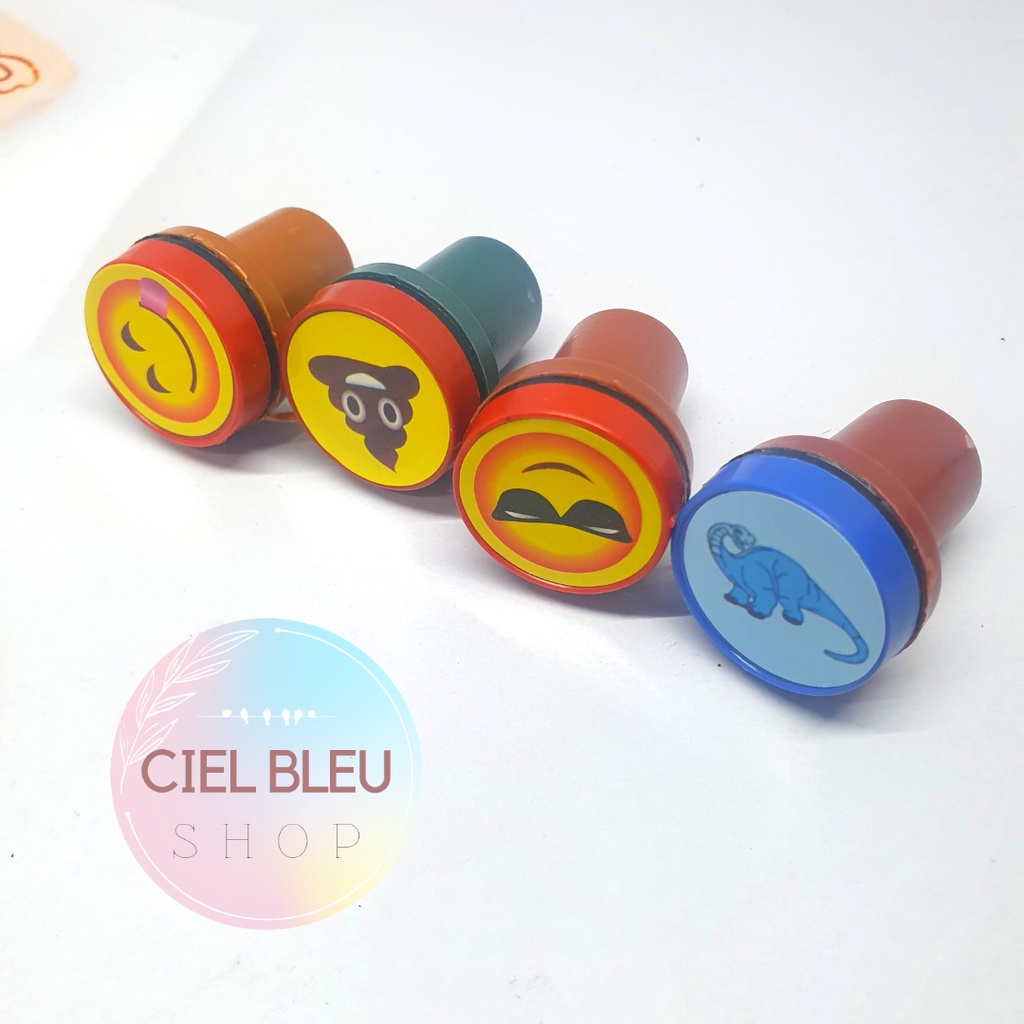 2 in 1  Mainan Stempel Anak Cap - capan Kartun Lucu / Cap Aneka Karakter Lucu / CIEL BLEU SHOP