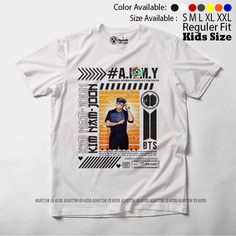 Baju Kaos Atasan Anak Perempuan Motif BTS Kim Nam - Joon / RM