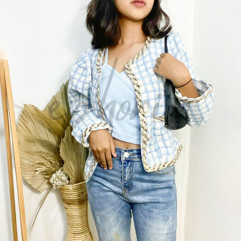 EPHORIA | TIFFANY BLAZER | BLAZER TWEED KOREA PREMIUM | BLAZER TWEED WANITA IMPORT