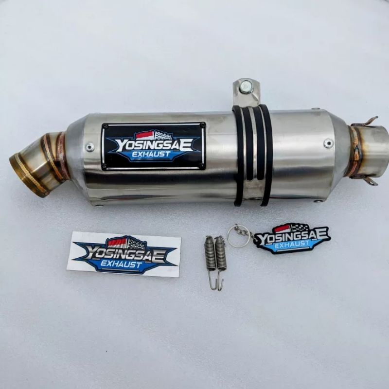silincer knalpot oval YOSINGSAE original silencer knalpot racing inlet 50mm